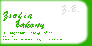zsofia bakony business card